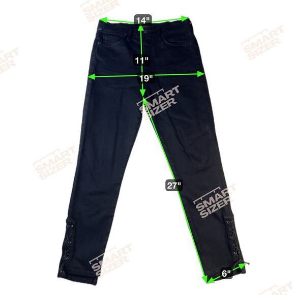 Citizens of Humanity Olivia High Rise Slim Lace Up Ankle Jeans Black Size 29 - Picture 5 of 14